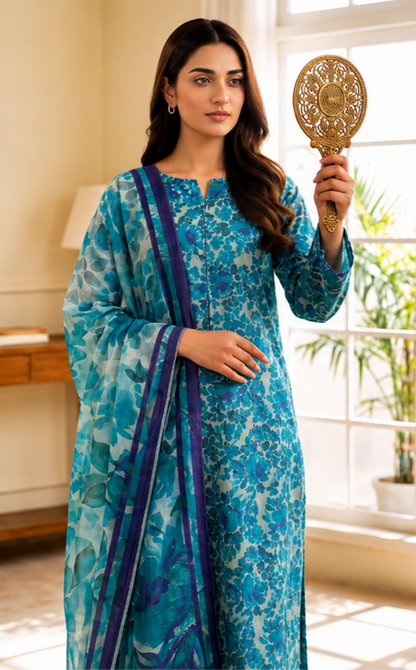 UNSTITCHED Premium PRINTED 3pic